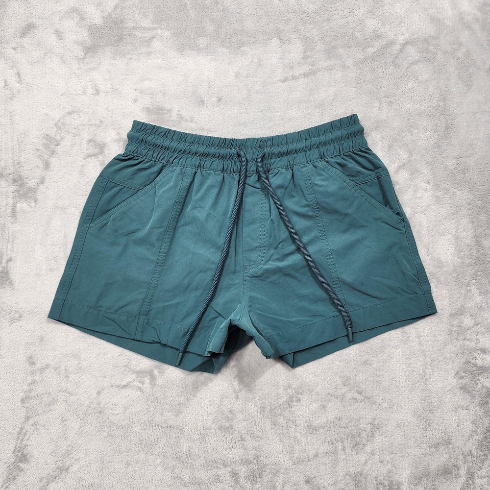 CALIA Swim Shorts Womens XS Green High Waist‎ Drawstring Boardshorts Lightweight